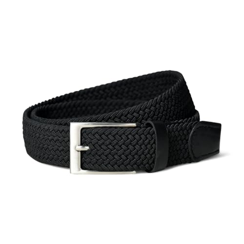 Image of MaheTri Braided Canvas Stretchable Elastic Woven Belt For Men (Upto 48 inch) | Premium Fabric Cloth Adjustable & Hole Free Elastic Belt for Men & Women