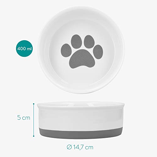 Navaris 2X Hundenapf Futternapf Fressnapf - Futterschüssel Napf Set für Hunde Katzen - Näpfe mit Silikon Boden - spülmaschinenfest rutschfest