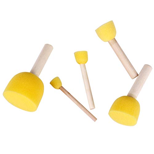 Juego de 5 esponjas redondas para pintar, para niños, juego de puntas de esponja para manualidades