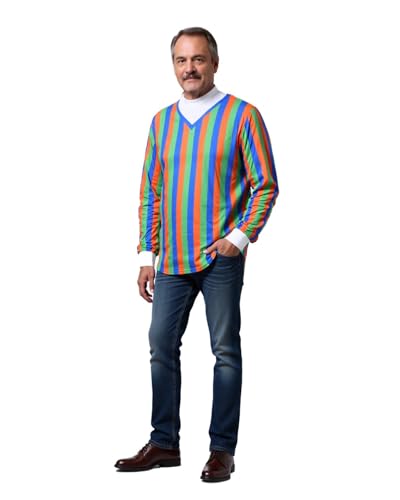 Pull à manches longues pour homme en maille douce à rayures rétro - 4