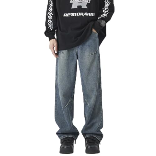 Jeans Pants Trousers Denim Spring and Autumn Side Bone Three Ribbon Loose Casual Style Men's Wear