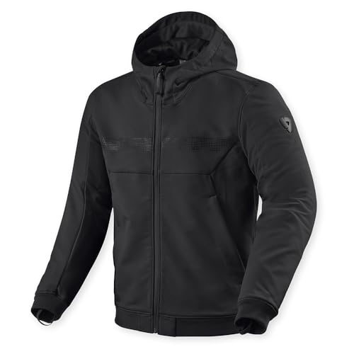Sweat à capuche de moto REV'IT! Parabolica 2 zippé et stretch noir en taille M