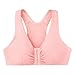 Glamorise Full Figure Plus Size Front-Closure Cotton T-Back Comfort Bra Wirefree #1908 Pink Blush