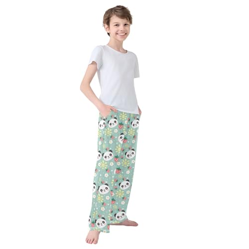 Boys' Pants Panda Bear Mint Green Long Bottoms Jogger Pants Elastic Waist Trousers with Pockets S-XL4