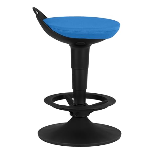 Image of Adjustable-Height Padded Lab Stool - Brilliant Blue