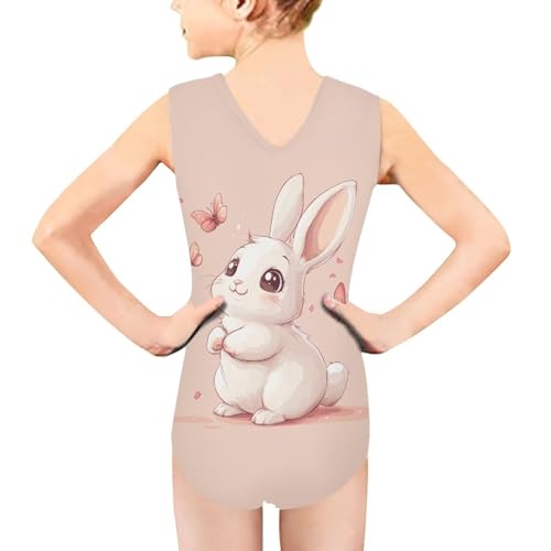 Image of Girls Cartoon Pattern One-Piece Swimsuits Sport Racer Swimwear Beach Bathing Suit, Size 5-14