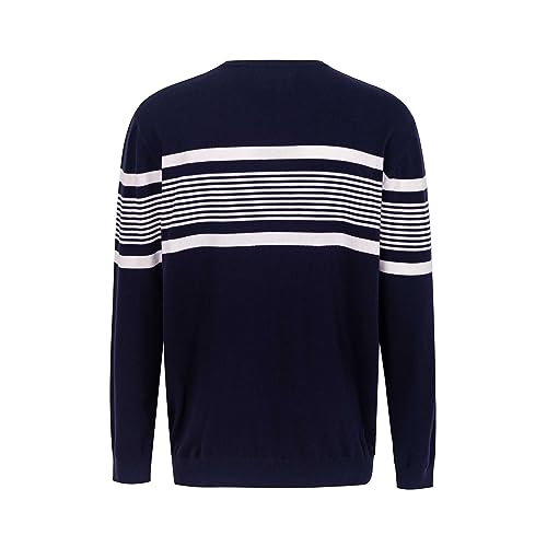 Krumba Mens Plus Size Sweater: Cotton Crew Neck Big Tall Oversized Long Sleeve Pullover Irregular Stripe Design2