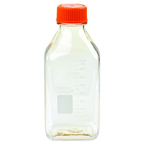 Corning® #431433, 1000mL Square Polycarbonate Storage Bottle with 45mm Cap, Individually Wrapped (Single)