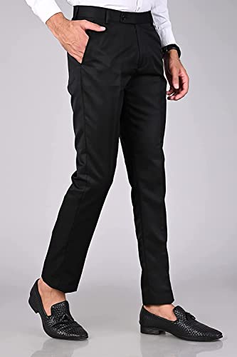 Image of Slim Fit 2 Formal Trousers Combo for Men - Polyester Viscose Formal Pants for Gents - Office Formal Pants for Men