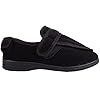 Mens Slip On Touch and Close Strap Winter Slipper Shoe with Wide Opening - Black - UK 8 / EU 42 #3