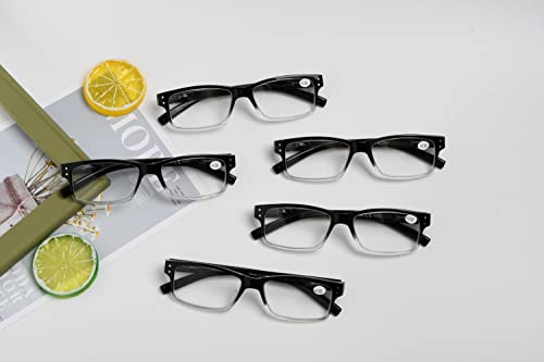 Image of Eyekepper 0.25x Reading Glasses,Readers for Men Women 5pk Black /Transparent