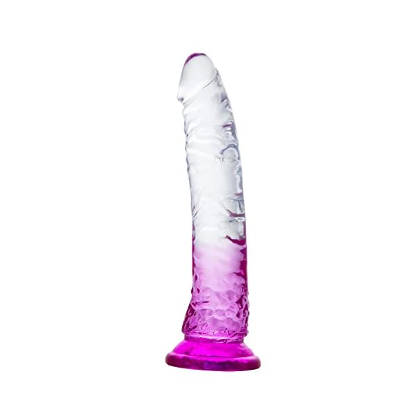 21 cm Realistischer Dildo Sexspielzeug mit Starker Saugnapf Riesen Analdildo Dildo Männer Frauen Silikon Penis Nachbildung Analplug für Paare Erwachsene Sex Toys (Transparentes Rosa)