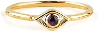 Elegant jewel box DUTY-FREE Dainty evil eye ring in Solid gold 9k, 14k, & 18k, Minimalistic evil eye ring, Sapphire evil eye ring, Dainty evil eye with Emerald, Good luck ring RN405