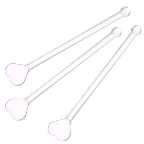 PRETYZOOM 3pcs Glass Stirring Rods Reusable Coffee Swizzle Sticks Glass Mixing Rods Drinks Mixer For Beverages Coffee Tea Cocktails