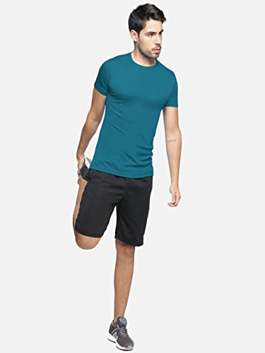 Image of BULLMER Solid Cotton Blended Half Sleeve Round Neck Tshirt for Men