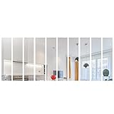Yimisya 10PCS 2' x 8' DIY Striped Mirror Stickers Self Adhesive Long Acrylic Wall Decals Silver Acrylic Mirror Strips Removable Mirror Strips for Home Art Wall Decor