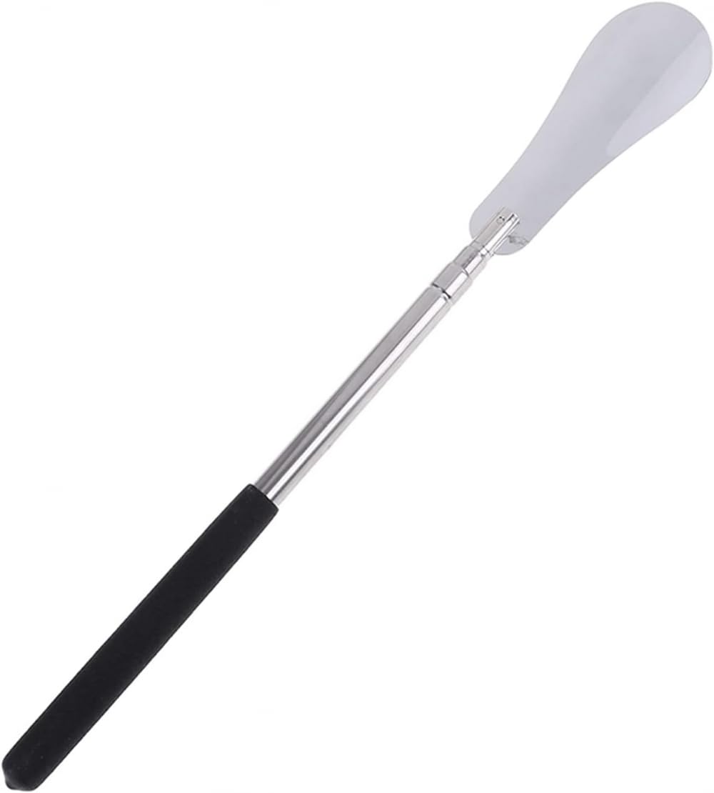 Łyżka do butów, długa łyżka do butów, Łyżka do butów Srebrna, regulowana rączka Łyżka do butów Profesjonalna, metalowa łyżka do butów ze stali nierdzewnej(30.5cm)