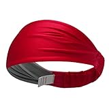 Skudgear Great All Sports Headband Workout Sweatbands for Men & Women (Red x Grey, One Size, 1pc) | Gym Equipment | Running, Yoga, Cycling, Tennis, Cricket, Badminton | Sports Unisex Hair Band