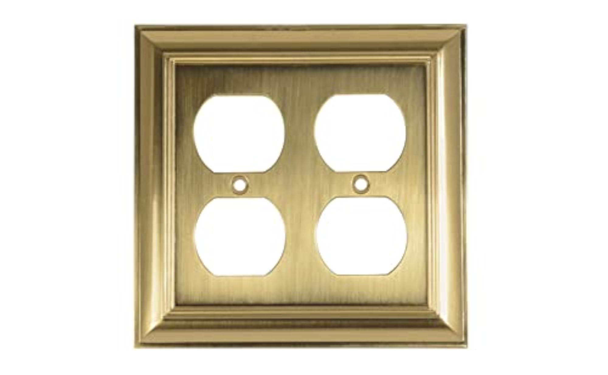 Decorative Double Duplex Wall Plate, Solid Steel Construction
