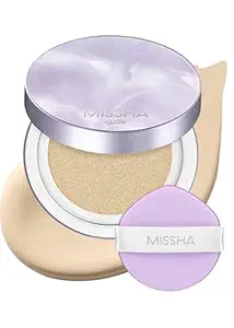 MISSHA Cushion Glow Layering Fit Cushion Foundation No.23 Sand Natural Beige for Neutral Skin Tone, Korean Foundation Makeup, Rich-Texture, Full-Coverage, 24-Hr Hydrating, Triple Glow System