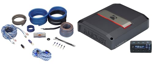 Audiosavings Bundle: Kicker 51LX5004 4-Channel Class-D Car Audio Amplifier Bundle with Rockville RWK4CU 4 Amplifier Installation Kit (OFC) and RTR172 17-Foot 2-Channel RCA Cable (3 Items)