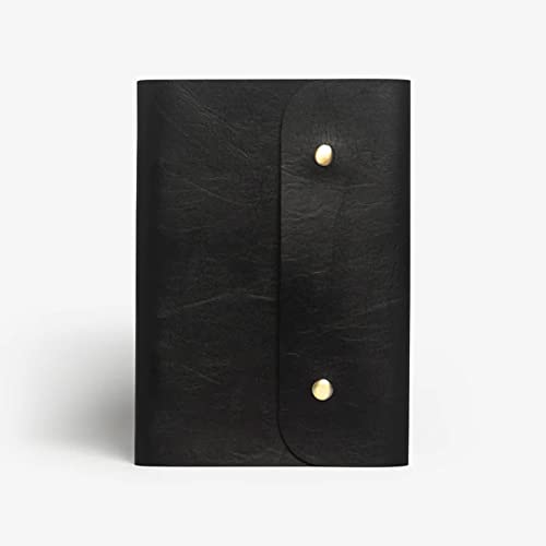 Image of The Messy Corner Leather Button Diary | A5 Travel Dairy for Men and Women | Vegan & Premium Quality | 80 GSM, 140 Ruled Pages - Stylish Black Notepad