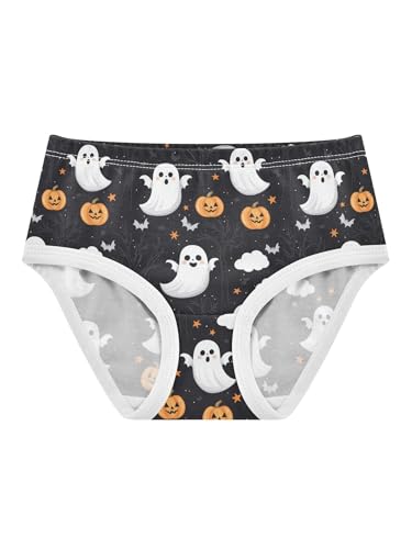 ZZKKO Halloween Cute Ghosts Pumpkins Girls Underwear Toddler Panties for Girls Comfort Brief Size 2T