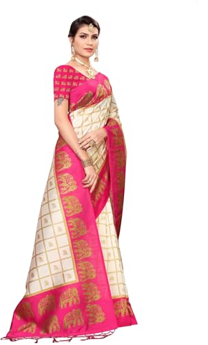 Image of Sidhidata Women's Printed Art Silk Saree With Blouse Piece (Free Size)
