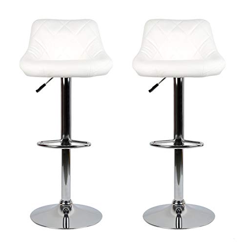Turefans 2PCS, Taburete de Bar, sillas Altas de Cocina, sillas Cocina, Altura Ajustable, rotación de 360 °, Barra de Gas Mejorada Cover