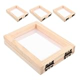 Cabilock 4 Stück Teiliges Holz-papierschöpfrahmen Sieb DIY-papierherstellung Deckle Mold Kindgerechtes Bastelmaterial für Handgemachte Papier Trockenblumenprojekte Kindersicher und