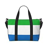 Bolsa de viaje de mano con estampado de bandera de Sierra Leona con cremallera, bolsa de viaje para fin de semana para mujeres y hombres