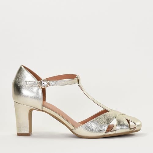 Women's Block Heel Mary Jane Pumps Ankle T-Strap Round Toe Heeled Sandals Chic CutOut Closed Toe Casual Dressy Dance High Chunky Heel Summer Shoes for Women3