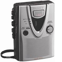 Sony TCM 400DV Handheld Standard Cassette Recorder with Clear Voice Sound System