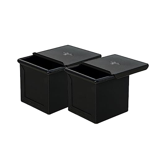 AEGIFT Mini Pullman Loaf Pan Set with Lid - Non-Stick Aluminium Bakeware for Perfect Square Bread (6 * 6 * 6CM) - 2 Pcs