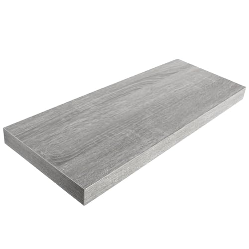 wilko Floating Shelf Kit Grey Oak Effect, Wall Mounted, 90 x