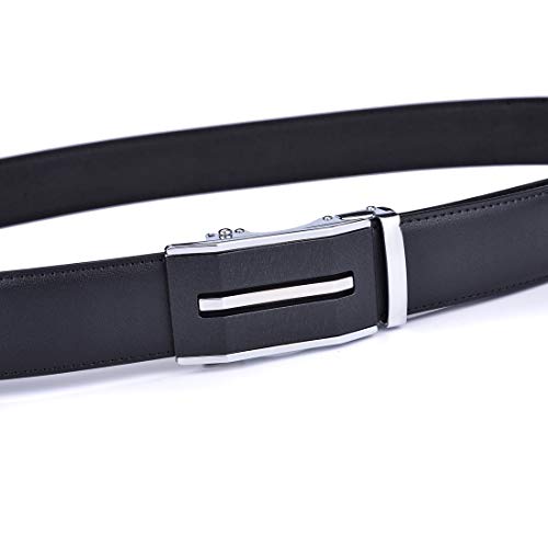 Image of Beltox Men Leather Belt w Slide Ratchet Interchangeable Buckle