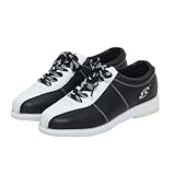 VEACAM Unisex Bowling Shoes, Leather Bowling Shoes Breathable Bowl Shoes Casual Bowling Trainers for Kids Aldult,White,5.5