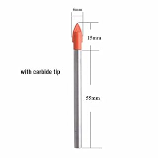 Gunpla 10 Pezzi 6mm Punta per Vetro Punte Trapano per Bucare Piastrelle Gres Porcellanato Ceramica Vetro Granito in Acciaio di Tungsteno Materiale
