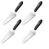 HAJHI Kuchenheber Rand Dünn Zuschnitt Mousse Cake Edelstahl Japanisch Tortenheber Steak Aal Omelette Rutschfest Griff Lasagneheber Transfer Gebäck Bankette(4pcs,Pizza spatula with teeth)