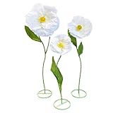 Flores gigantes, blancas grandes flores artificiales de 55-71 pulgadas, flores gigantes de papel para decoración, decoraciones de flores de papel, flores de papel gigante artesanales para bodas
