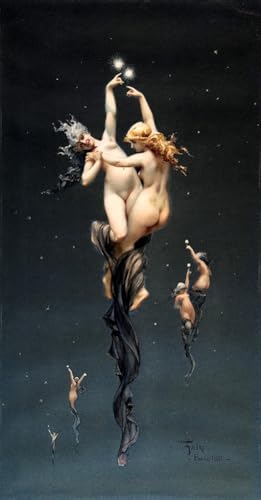 Celestial Painting Space Art Nude: Naked Blonde Beauty Art –