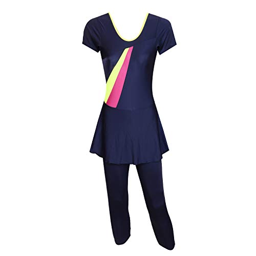 Lycot – Ladies Half Sleeve Frock + 3/4 Tights Pattern-2 (Navy | Size – L)