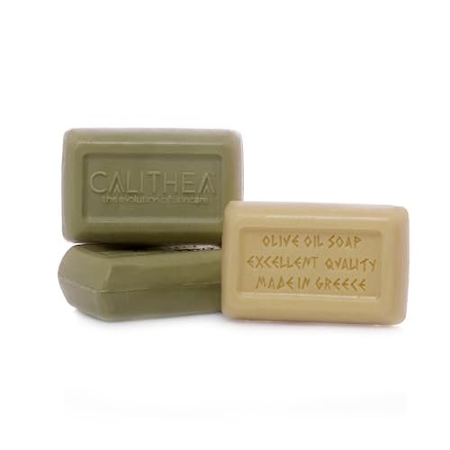 Calithea Natural Bath Soap Bars (Pack Of 3) - Bath Soap Set - Olive Oil Soap With Argan Oil - Organic Shower Bars For Men & Women - Shower Soap Kit - Contains Vitamins & Antioxidants #TOP22