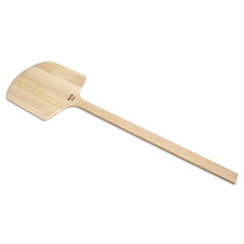 Image of New Star Foodservice 50240 Restaurant-Grade Wooden Pizza Peel, 14 inch L x 12 inch W Plate, with 28 inch L Wooden Handle, 42 inch Overall Length