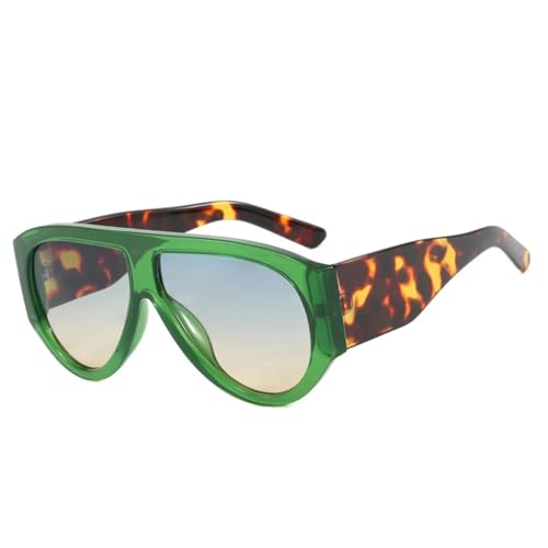 Lunettes de soleil rétro pour femmes avec verres dégradés thé vert et bleu