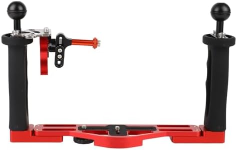 Pilipane Dual Handle Camera Diving Rig Adjustable Handheld Underwater Tray Stabilizer with Shutter Release Lever for DSLR Cameras Aluminum Alloy Construction