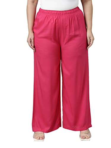 Image of GO COLORS Soft Viscose Basic Palazzo Full Length for Women| Breathable, Mid Rise, Relaxed Fit