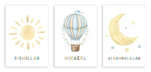 Affiches de calligraphie islamique Bismillah pour cadeau de naissance enfant