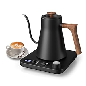 Electric Kettles, Sawlece Gooseneck Electric Kettle of Temperature Control, Stainless Steel Inner, Quick Heating, for Pour Over Coffee, Tea Kettle, Boil Hot Water, Black