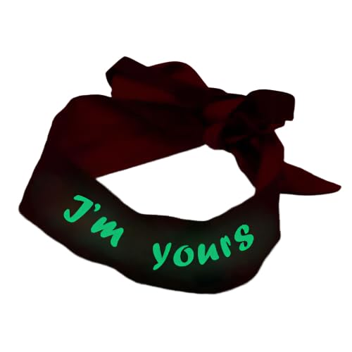 kamuklife I'm Yours Glow In The Dark Satin Red Eye Mask & Adjustable Satin Blindfold-picture-10